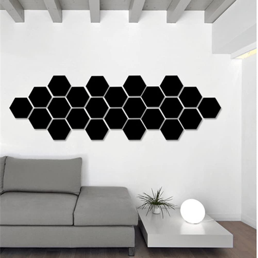 6x Acrylic Hexagon wall decor(Black)