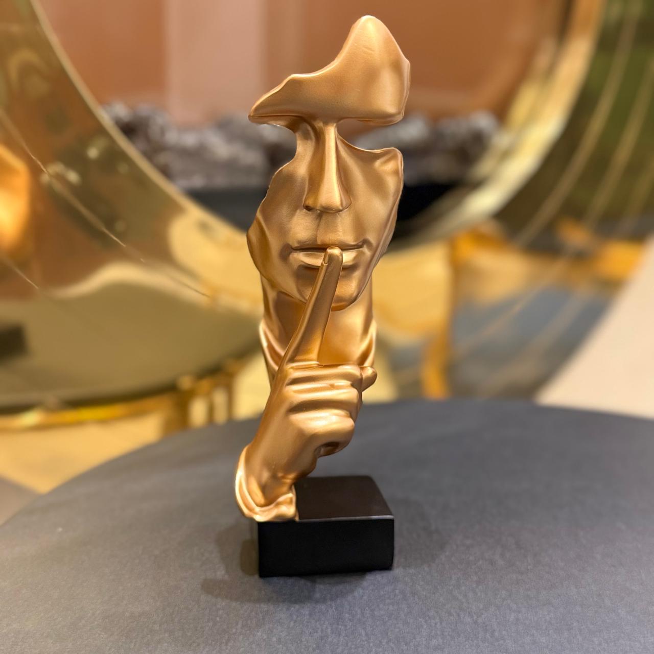 Large Silent Thinker Face Ceramic Sculpture – Elegant Home & Office Decor