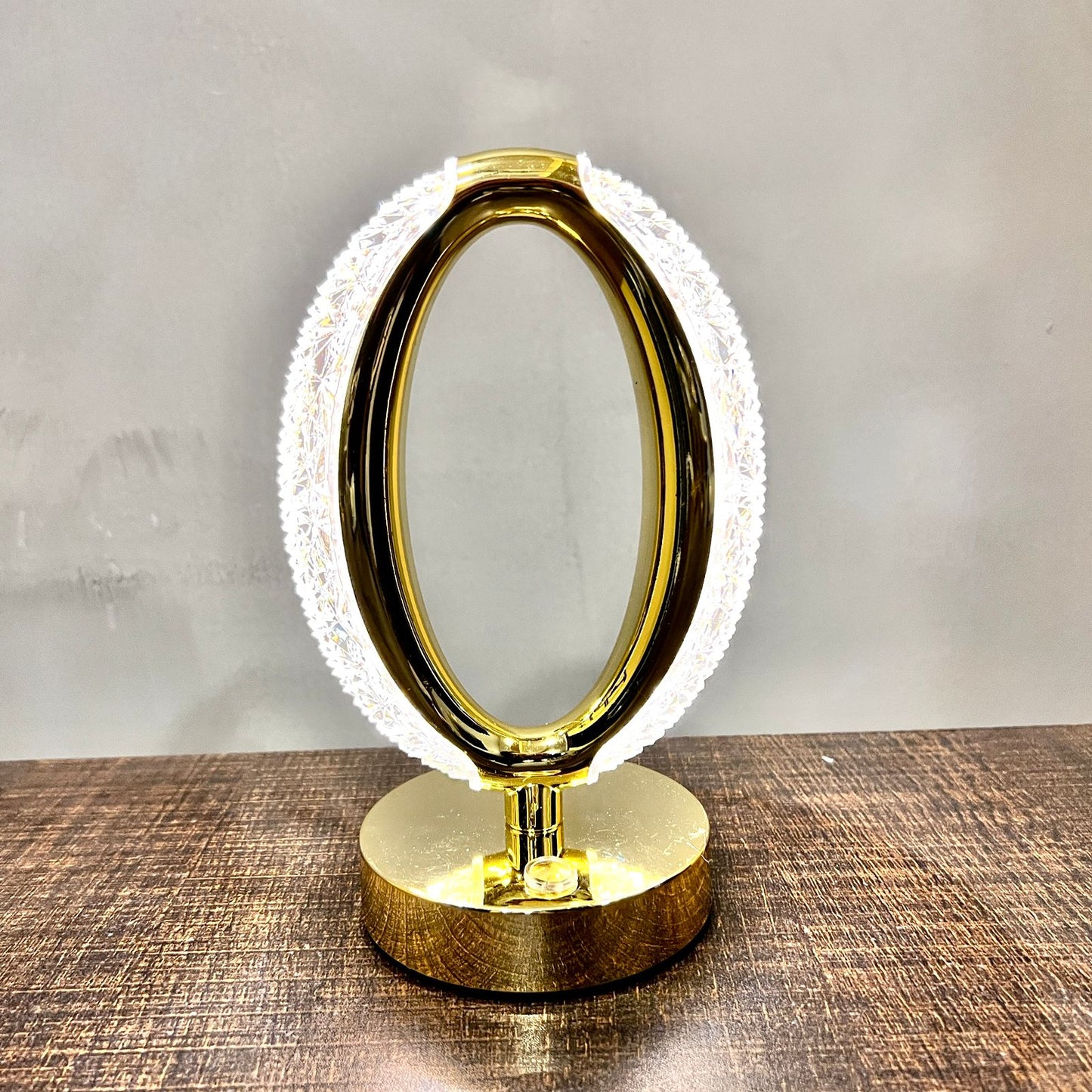 Luxury Gold-Plated Side Table Lamp with Multicolor Lighting – Rechargeable & Modern Design