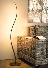 MODERN WAVY TWISTED STANDING CORNER NEON LAMP